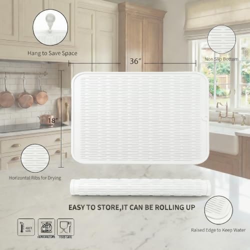 Silicone Dish Drying Mat for Multiple Usage