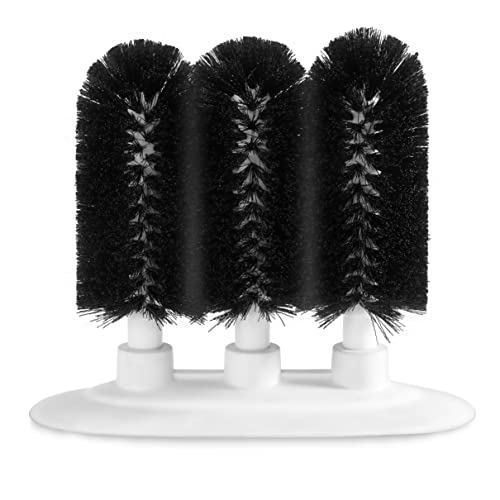 Triple Brush Bar Glass Washer with 3 Brushes and Suction Base