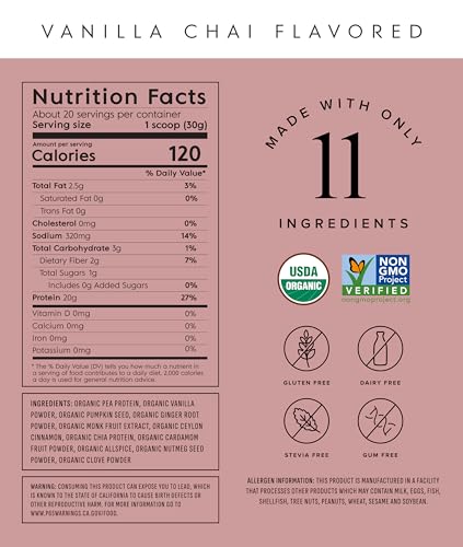Organic Plant Based Protein Powder (20 Ounce)