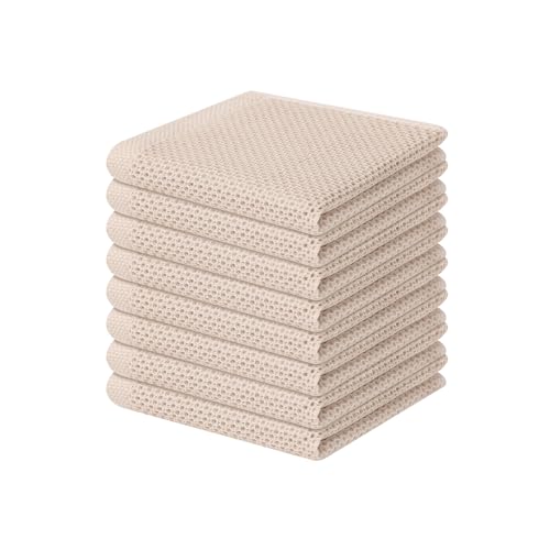 100% Cotton Waffle Weave Kitchen Dish Cloths 8 (8 Count)