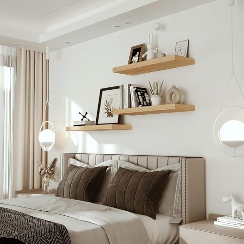 Deep Floating Shelves for Wall 24 inches Long Set of 2 (2 Count)