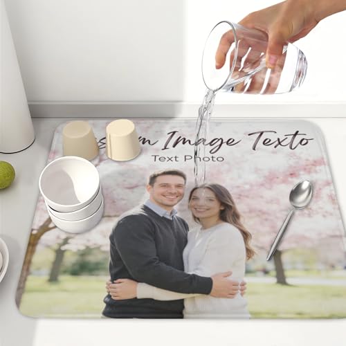 Custom Personalized Dish Drying Mat for Kitchen Counter