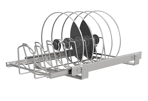 Slide Out Pan and Pot Lid Organizer For Under Cabinet