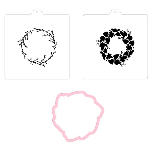 Cookie Cutter and Stencil Bundle Royal Icing Cookies Stencils Paint Your Own Biscuit Bakery Starter Kits Royal Icing Fondant Cutters Birthday Wedding Holiday Cookies Painting Coloring Pages Comb (9 Count)