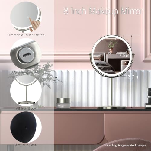 8” Lighted Makeup Mirror