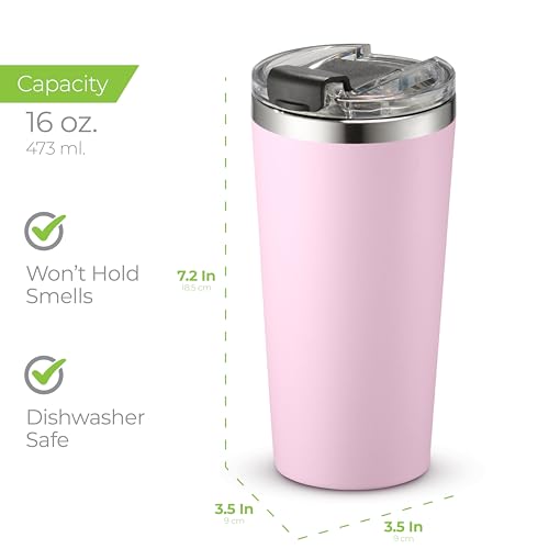 16 oz Insulated Coffee Tumbler with Leakproof Lid