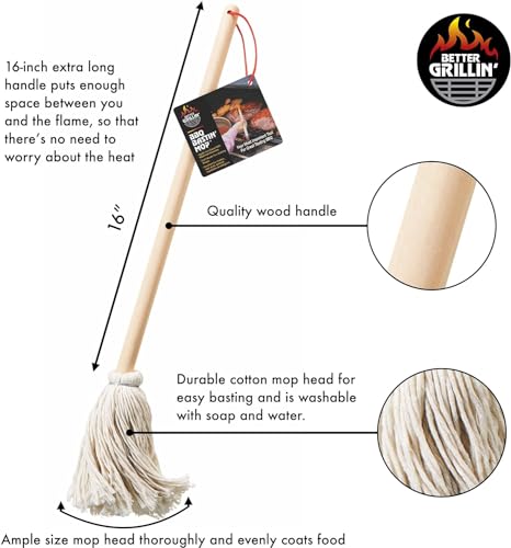 BBQ Bastin Mop Basting Barbecue Brush (4 Count)