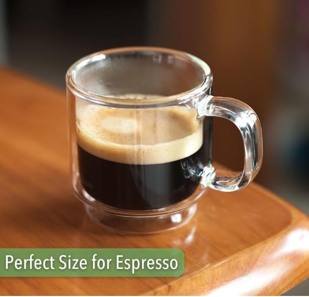 BTaT Double Walled Stackable Espresso Cups (6 Count)
