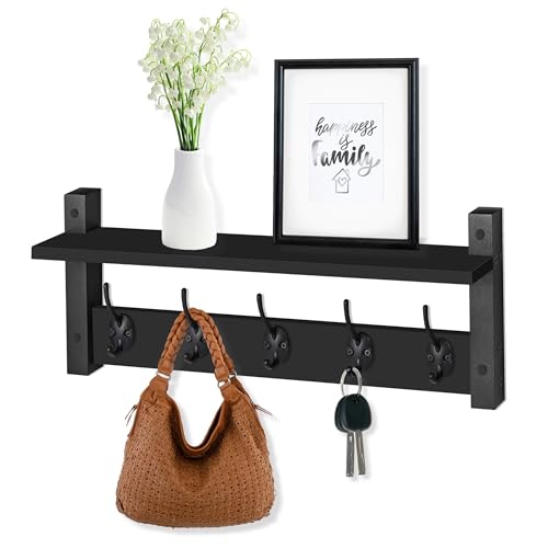 Coat Rack Wall Mount with Shelf