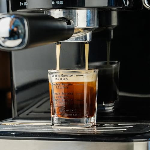 Espresso Shot Glasses Measuring Cup Liquid Heavy Glass for Baristas 2oz for Single Shot of Ristrettos (2 Count)