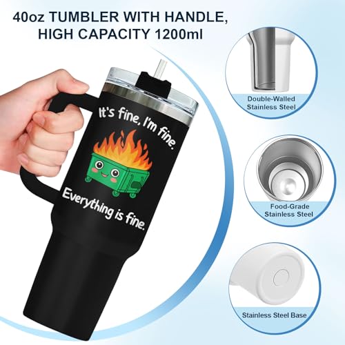 Dumpster Fire This Little 40 oz Tumbler with Handle