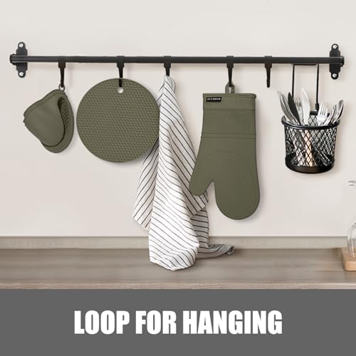 Silicone Oven Mitts and Pot Holders Sets
