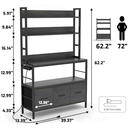 Bakers Rack with Power Outlet (5 Count)