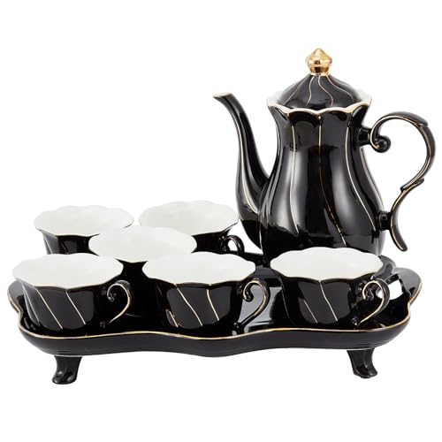 14 pcs Tea Set of 6 with Tea Tray & Spoons