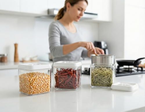 Flip Tite Food Storage Container 4" Small Size Airtight Lid Lock Top (3 Count)