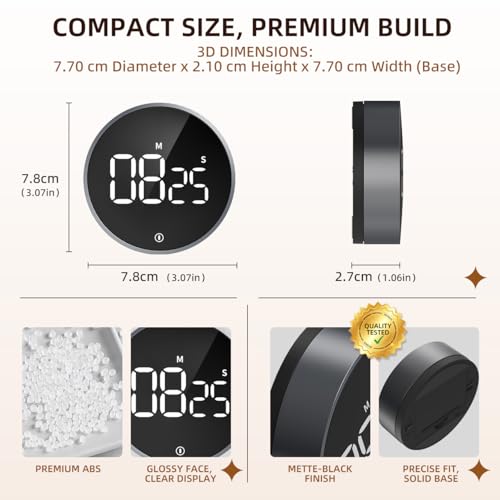 Digital Magnetic Kitchen Timer & Stopwatch with LED Display