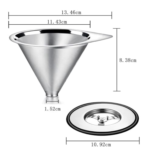 Pour Over Coffee Dripper Stainless Steel Coffee Filter Metal Cone Filter Paperless Reusable Coffee Filter Single Cup Coffee Maker 1