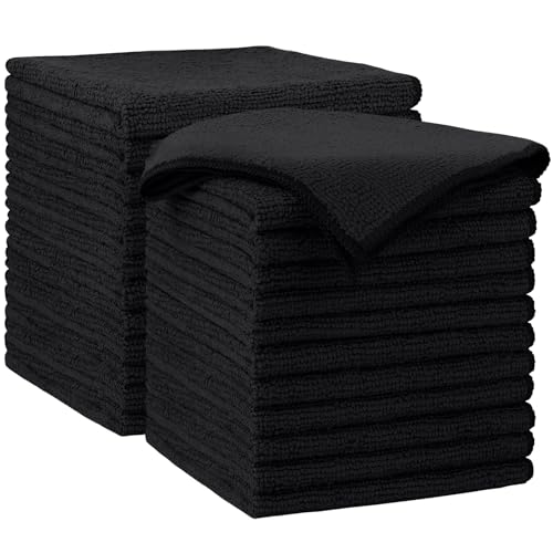 Black Microfiber Cleaning Cloth (24 Count)