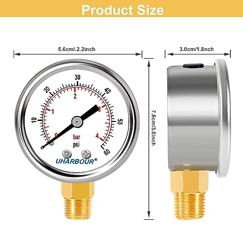 Lead Free Water Pressure Gauge 60 Psi