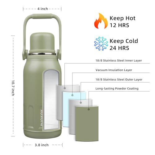 Stainless Steel Insulated Bottle with Handle & Strap
