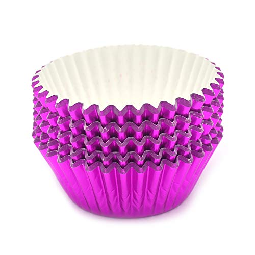 Standard Hot Pink Foil Cupcake Liners Muffin Baking Cups for Party and More (100 Count)