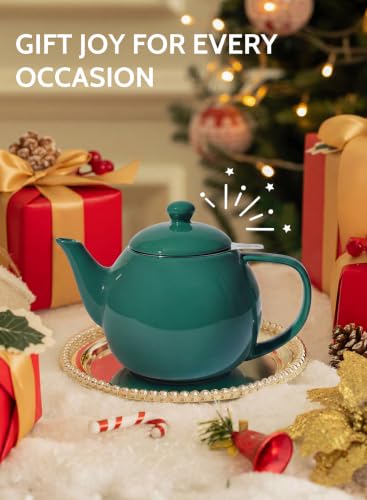 Porcelain Teapot 27 oz with Infuser for Loose Leaf Tea