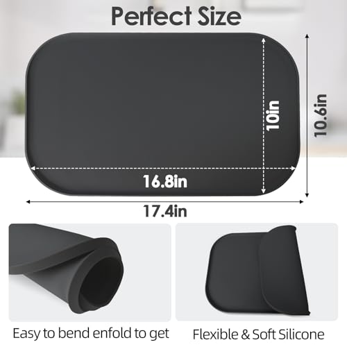 Silicone Coffee Maker Mat with Lip for Countertops