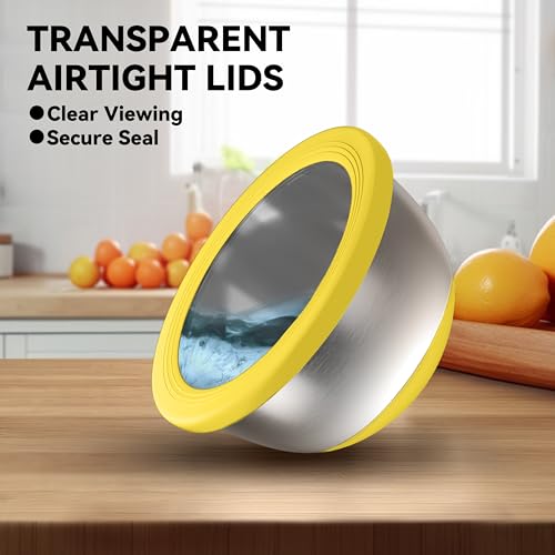 Stainless Steel Mixing Bowls with Lids (5 Count)