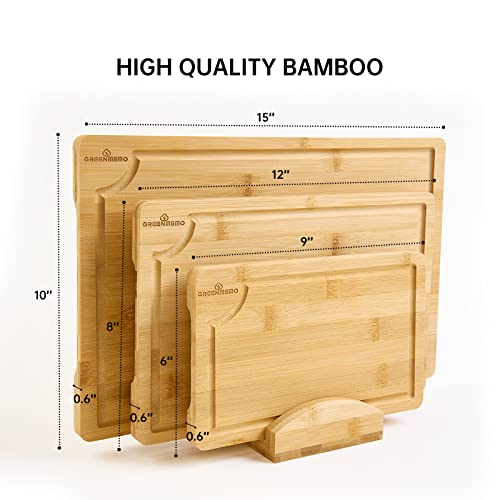 Bamboo Cutting Boards for Kitchen (4 Count)