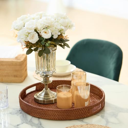 16.9 inch Round Rattan Tray