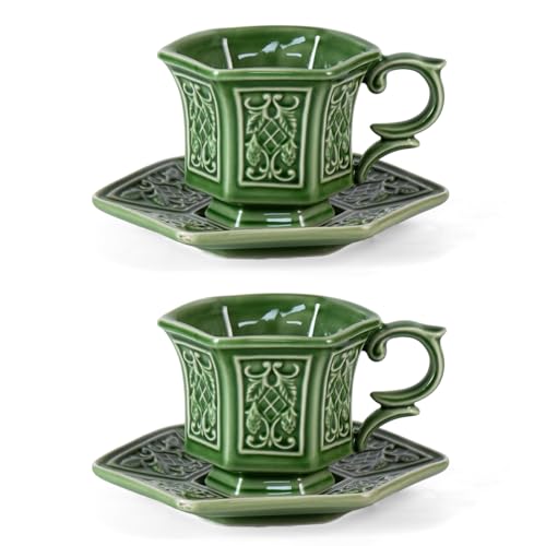 Tea Cups and Saucers Set of 2 (2 Count)