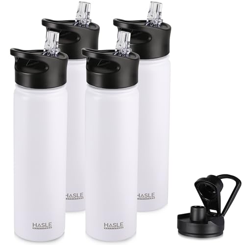 Insulated Water Bottle 22 oz Double Wall Stainless Steel Water Bottle Wide Mouth with Straw Lid & Spout Lid Keeps Cold or Hot