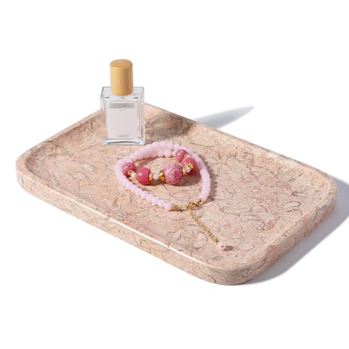 Marble Tray 12"x8" Natural Marble Vanity Tray for Countertop Bathroom Kitchen Dresser