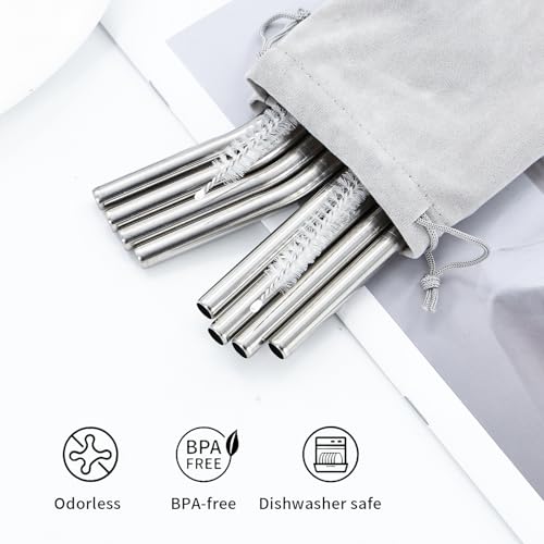 10 Pcs Stainless Steel Straw (12 Count)