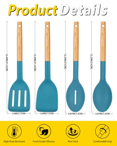 Pack of 4 Silicone Cooking Utensils Set (4 Count)