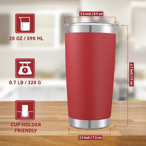 20 oz Tumblers Bulk Stainless Steel Tumbler with Lid (12 Count)