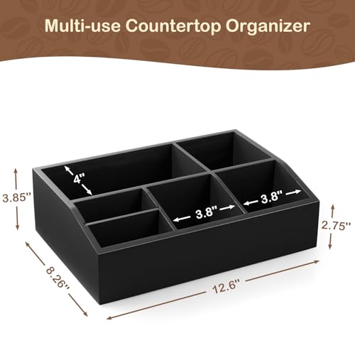 Black Coffee Station Organizer for Countertop