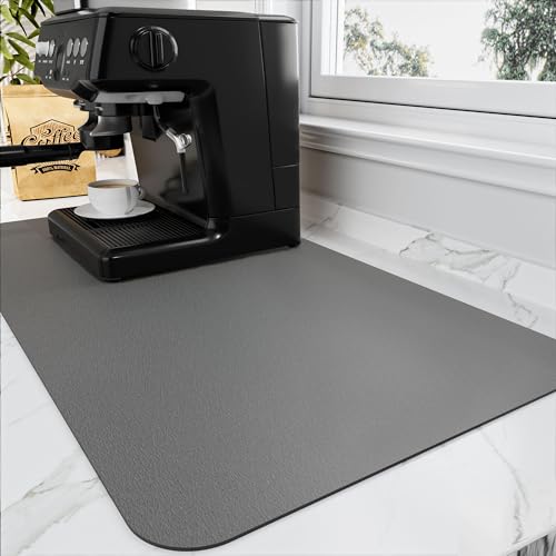Coffee Mat Absorbent Hide Stain Rubber Backed Dish Drying Mat for Kitchen Counter