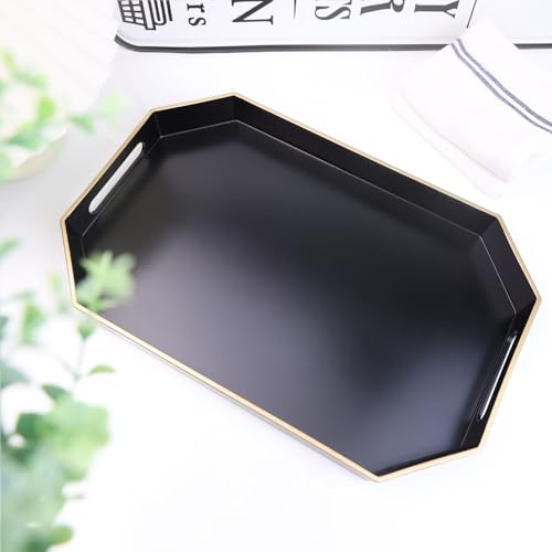 Black Decorative Tray with Handles