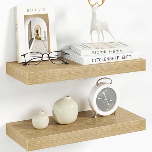 16 Inch Floating Shelves Wall Mounted for Display (2 Count)