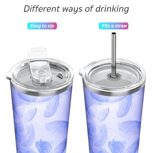 Stainless Steel Vacuum Insulated Tumbler Travel Mug 26 oz Coffee Cup with 2 Lids and Straws