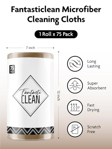 Microfiber Cleaning Cloth Roll (75 Count)