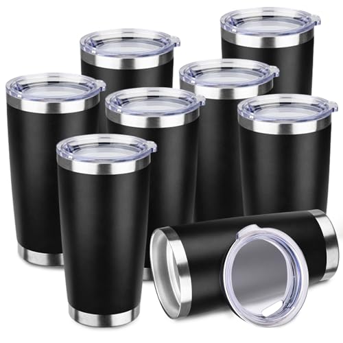 8 Pack 20oz Stainless Steel Travel Coffee Tumbler