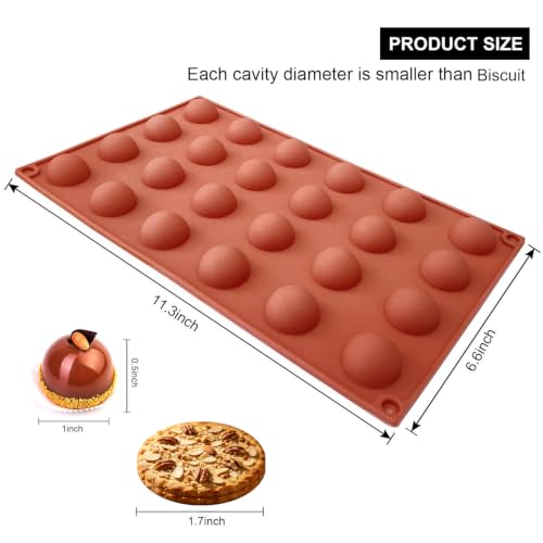Mini 24 Cavity Semi Circular Silicone Mold (48 Count)