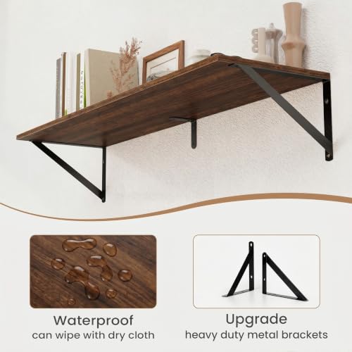 Black Deep Floating Shelves for Wall