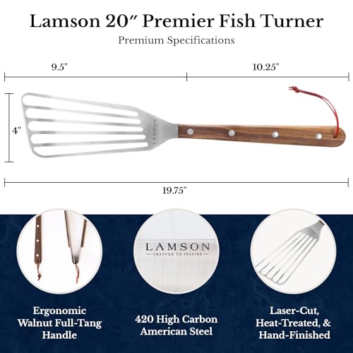 Premier 20" Walnut BBQ Slotted Fish and Vegetable Turner