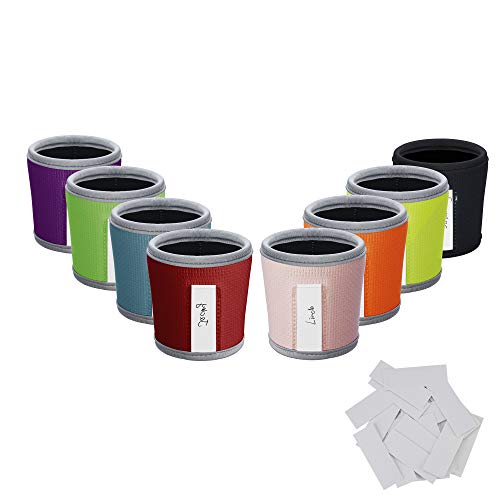 8pcs Anti Slip Neoprene 2.5mm Thick Collapsible Heat Resistant Coffee Cup Insulated Sleeve for Coffee (8 Count)