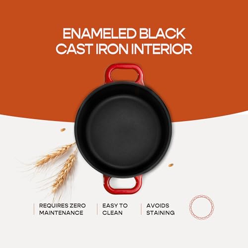 Enameled Cast Iron Dutch Oven for Sourdough Bread Baking