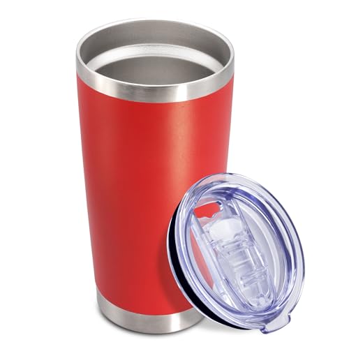 20oz Tumbler Insulated Coffee Tumblers with Lid Stainless Steel Red 1P