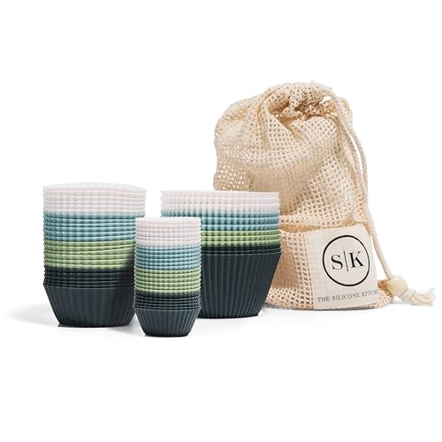 Reusable Silicone Baking Cups Gift Set Bundle (60 Count)
